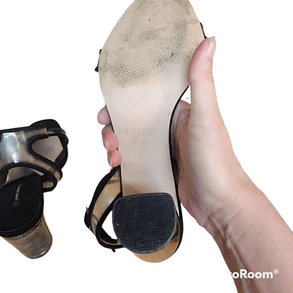 Zara Basic Heeled Sandals with Transparent Heel. Size 40. - Picture 8 of 9